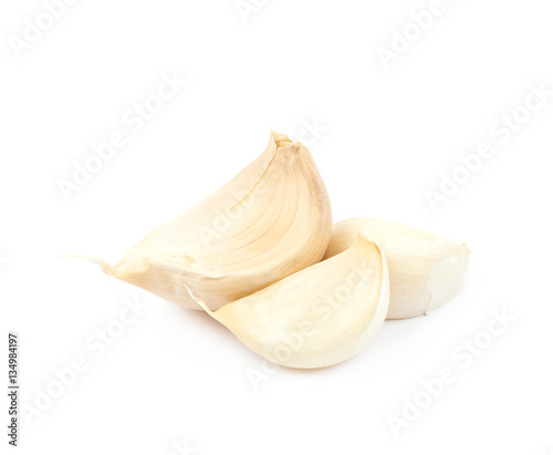 Pile of garlic cloves isolated