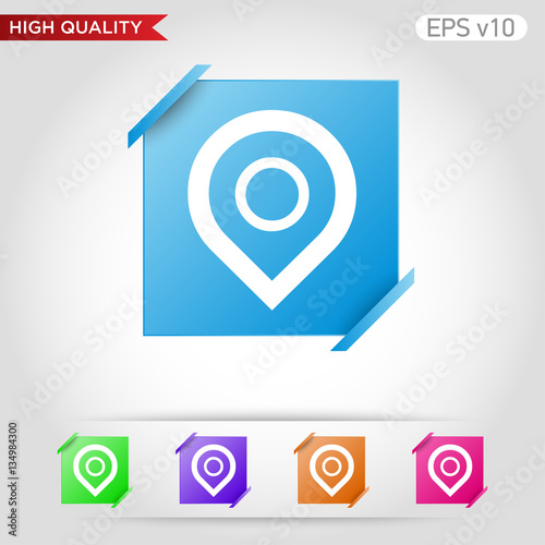 Free Download Colored icon or button of geo tag symbol with background - GFXLoad