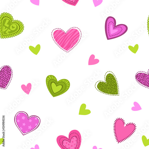 Funny girlish printable texture with cute hearts.