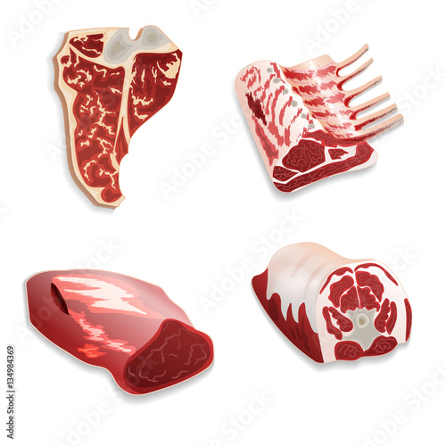 Uncooked organic  beef, pork, lamb meat