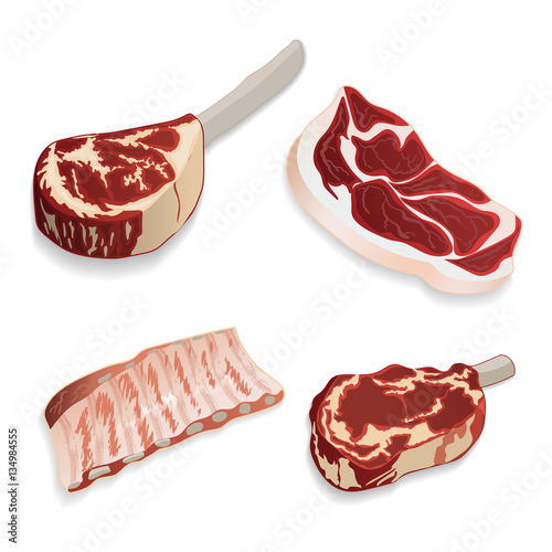 Uncooked organic  beef, pork, lamb meat