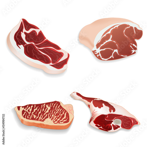 Uncooked organic  beef, pork, lamb meat