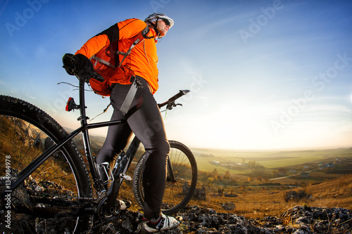 cyclist with a backpack