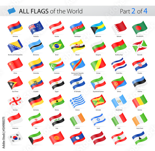 All World Waving Vector Flags - Collection