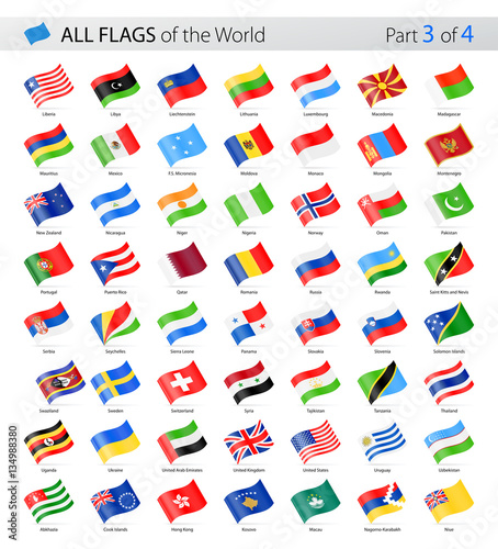 All World Waving Vector Flags - Collection