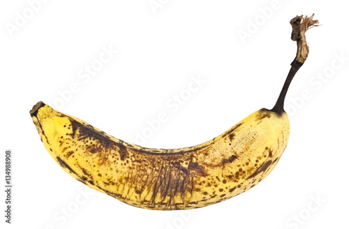Very ripe banana. isolated. photo