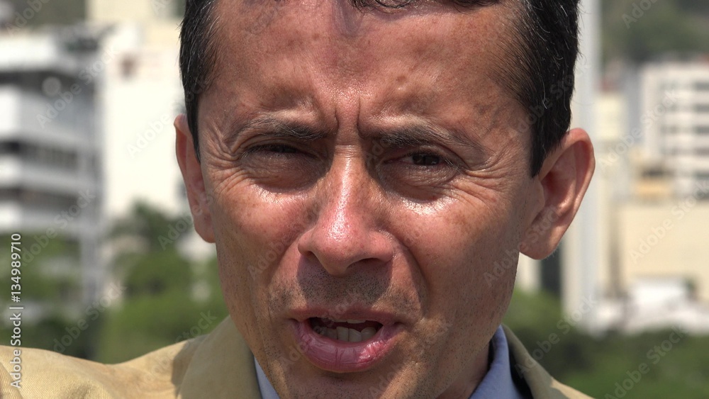Fototapeta premium Hispanic Man Under Stress