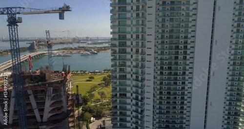 Aerial video 1000 Museum development Downtown Miami FL, USA photo