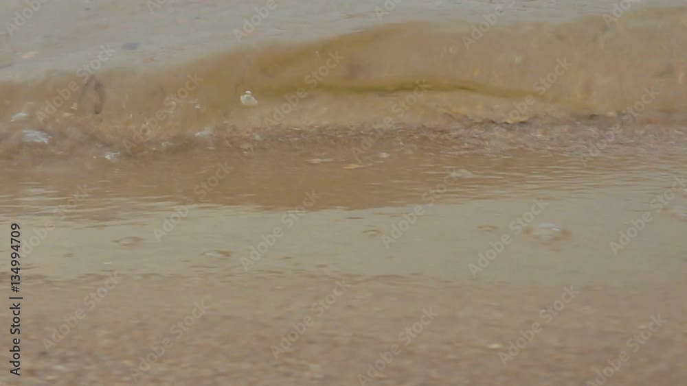 Sand Beach. Small water waves Sand Beach. Small water waves