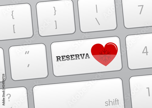 Botón teclado reserva montaña san valentín
