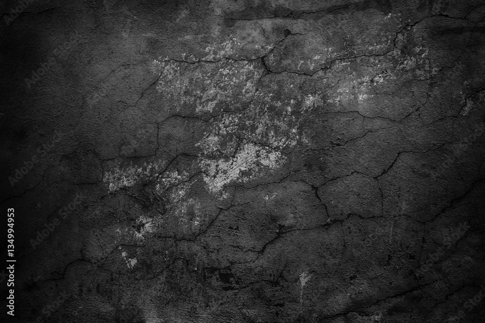 Fototapeta premium black abstract wall, dark cement texture as background