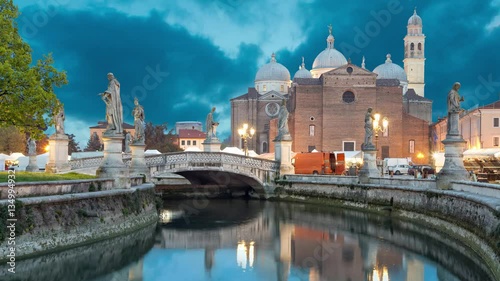 View on Basilica of Saint Giustina from Prato della Valle square in the evening, Padova  (static image with animated sky)
 photo