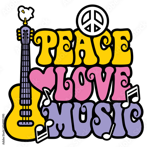 Multicolored Peace-Love-Music