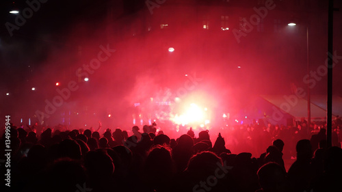Crowd in Red smoke