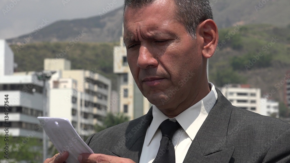 Business Man Reading Documents Business Man Reading Documents