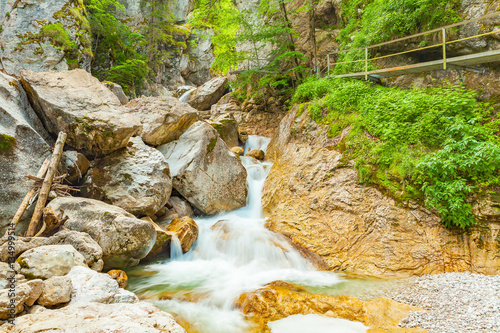 view of waterfall in poellatcanyon (bavaria - germany) photo