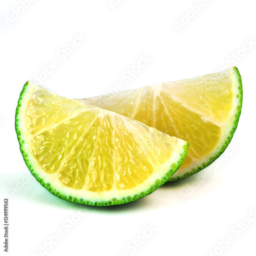 Fresh juicy lime isolated on white background