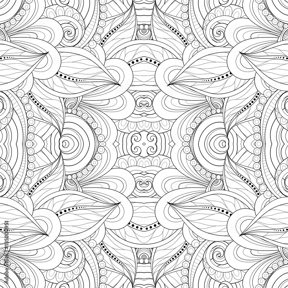 Fototapeta premium Vector Seamless Abstract Black and White Tribal Pattern