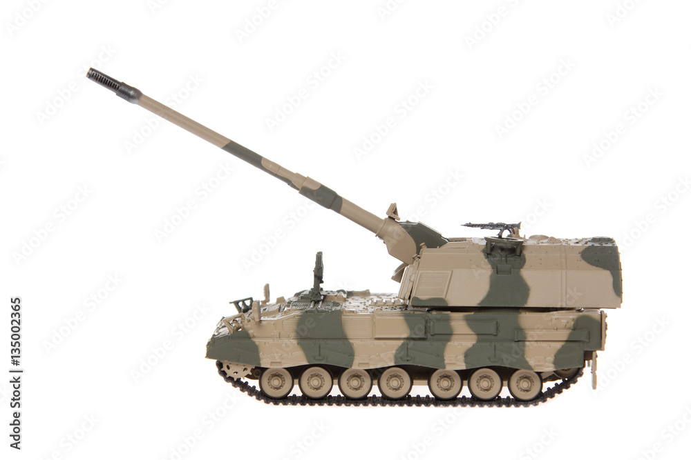Self-propelled artillery isolated on white background Self-propelled artillery isolated on white background