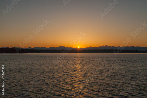 sunset over puget sound