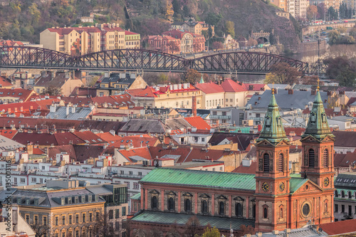Prague 5, Smichov with Neo Renaissance Saint Vaclav basilica and photo