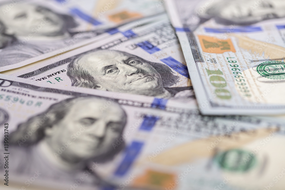 Background of hundred dollar bills. close up view cash money Background of hundred dollar bills. close up view cash money