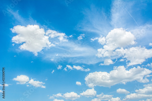 Beautiful blue sky with clouds. Abstract background