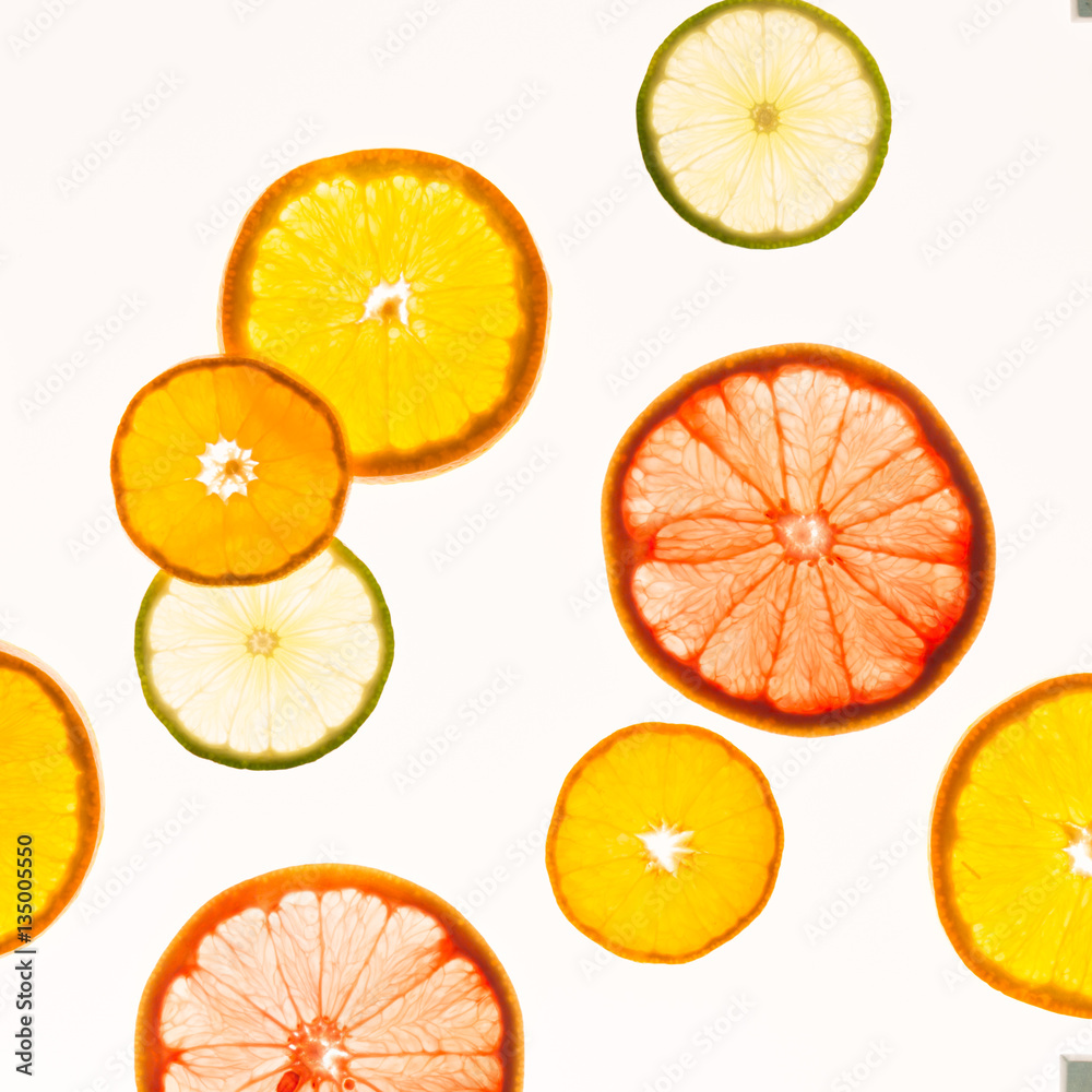 Citrus fruits. Variety concept. Healthy food. Abstract art Citrus fruits. Variety concept. Healthy food. Abstract art