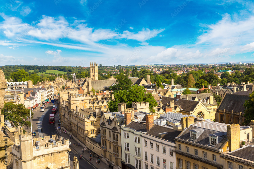 Panoramic aerial view of Oxford