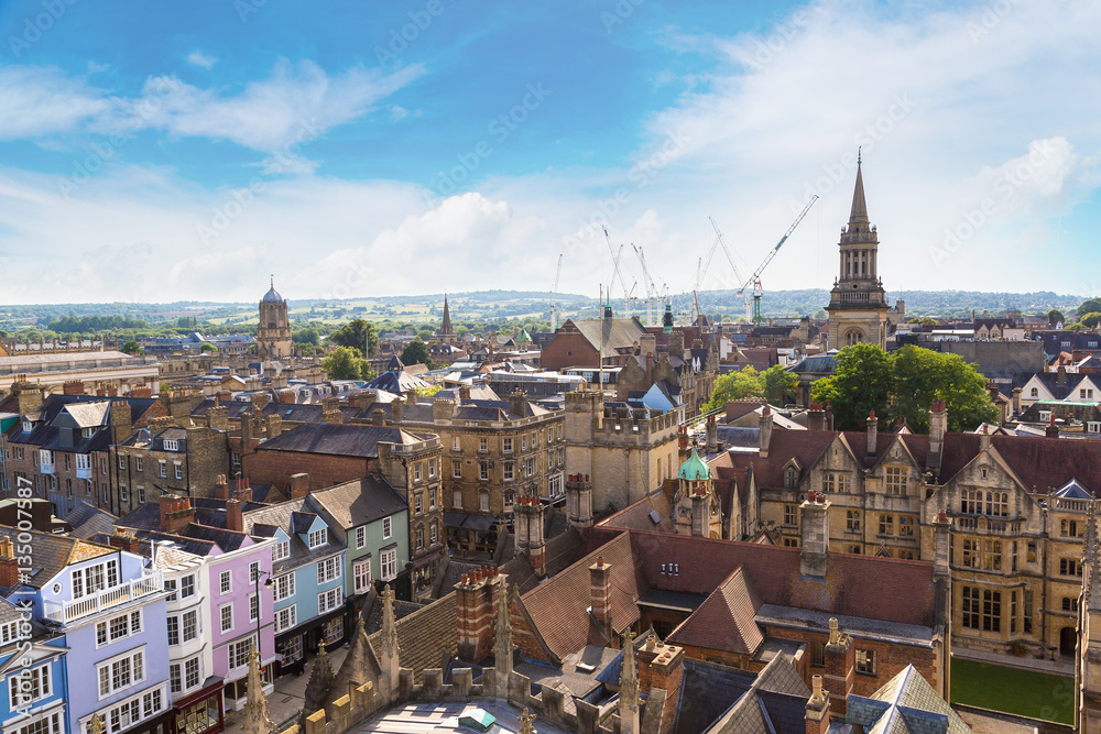 Naklejka premium Panoramic aerial view of Oxford