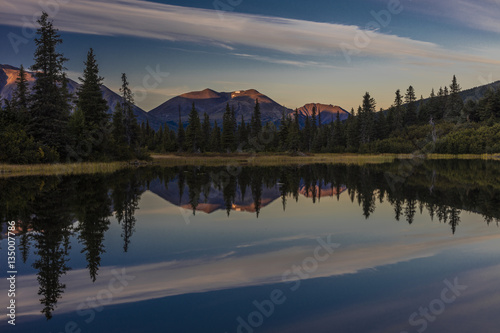 September 2, 2016 - Reflections on Rainbow Lake, the Aleutian Mountain Range - near Willow Alaska