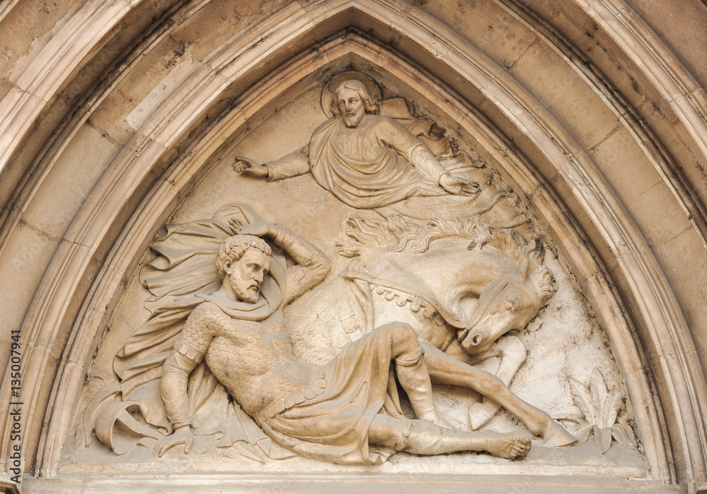 Conversion of St. Paul, Gothic sculpture, Lyon, France