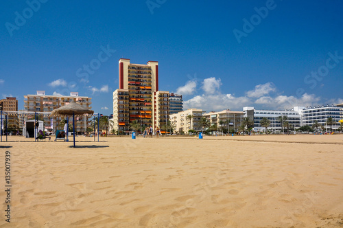 Gandia beach, sun and beach tourism, Valencia, Spain