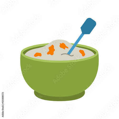 Semolina porridge vector illustration.