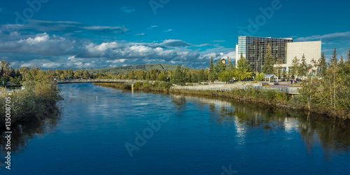 AUGUST 25, 2016 - Fairbanks Alaska Skyline view over Chena River photo