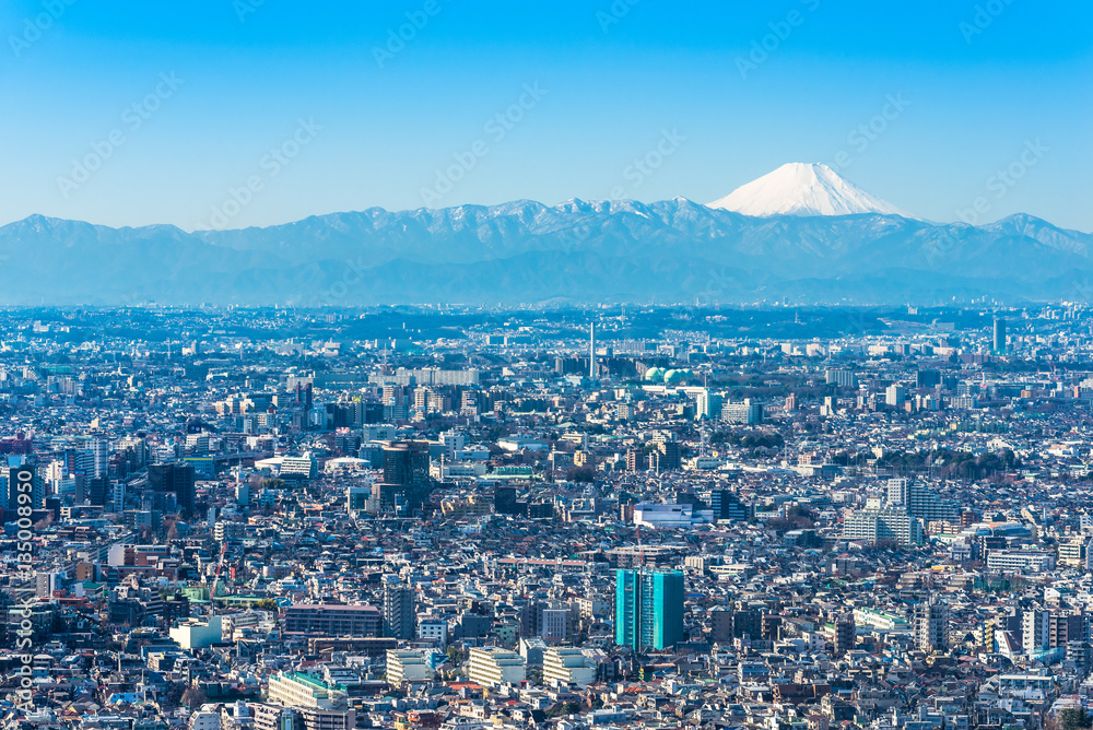 Fototapeta premium 富士山と東京シティビュー