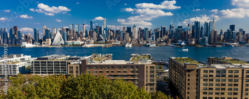 Photography Midtown Skyline of Manhattan featuring the New VIA 57 West Pyramid as shot from Pallisades Av