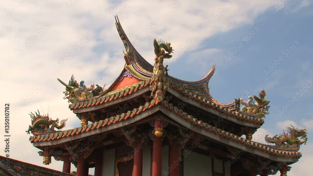 Dalongdong Baoan Temple roof clouds timelapse Dalongdong Baoan Temple roof clouds timelapse