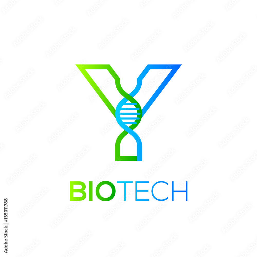 Letter Y Green and Blue with abstract biotechnology dna logotype. Medicine, science, laboratory,Technology DNA vector concept Letter Y Green and Blue with abstract biotechnology dna logotype. Medicine, science, laboratory,Technology DNA vector concept