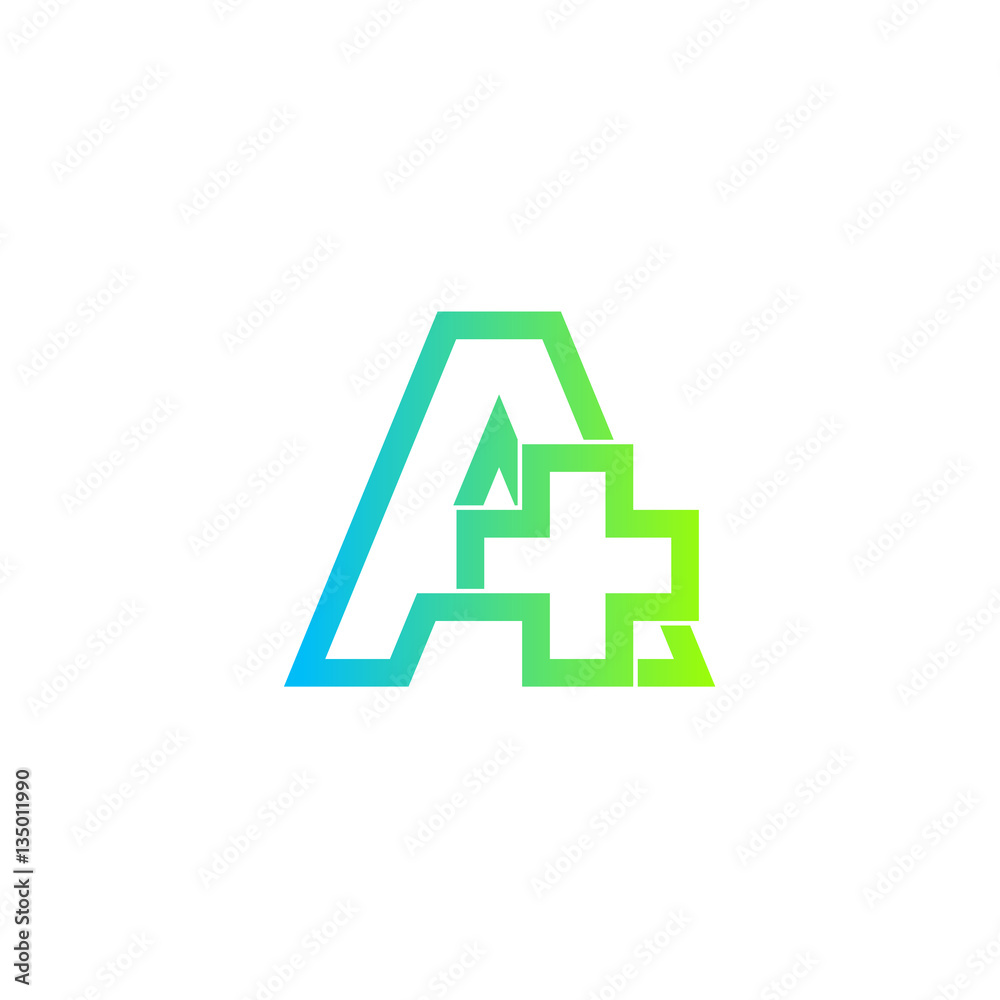 Letter A cross plus logo,Medical healthcare hospital Logotype Letter A cross plus logo,Medical healthcare hospital Logotype
