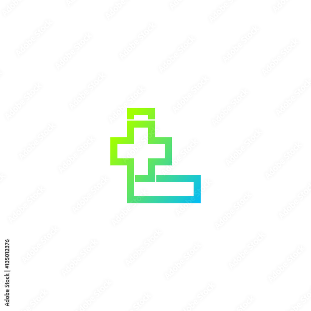 Obraz premium Letter L cross plus logo,Medical healthcare hospital Logotype