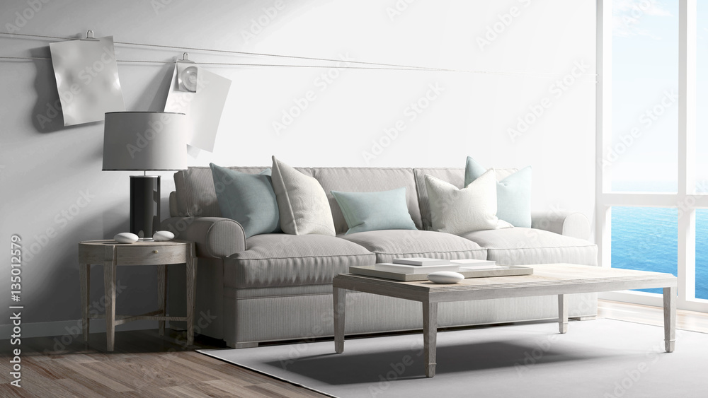Modern bright interior . 3D rendering Modern bright interior . 3D rendering