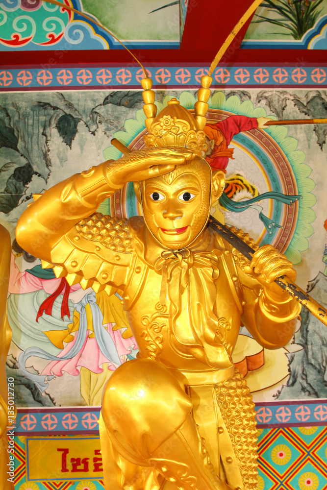 Chinese statue monkey king of "Journey to the West" at chinese temple