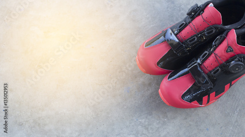 Photography Cycling shoes red.