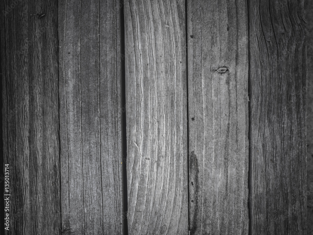 Wood background texture. Natural Wooden Background. Black and White.