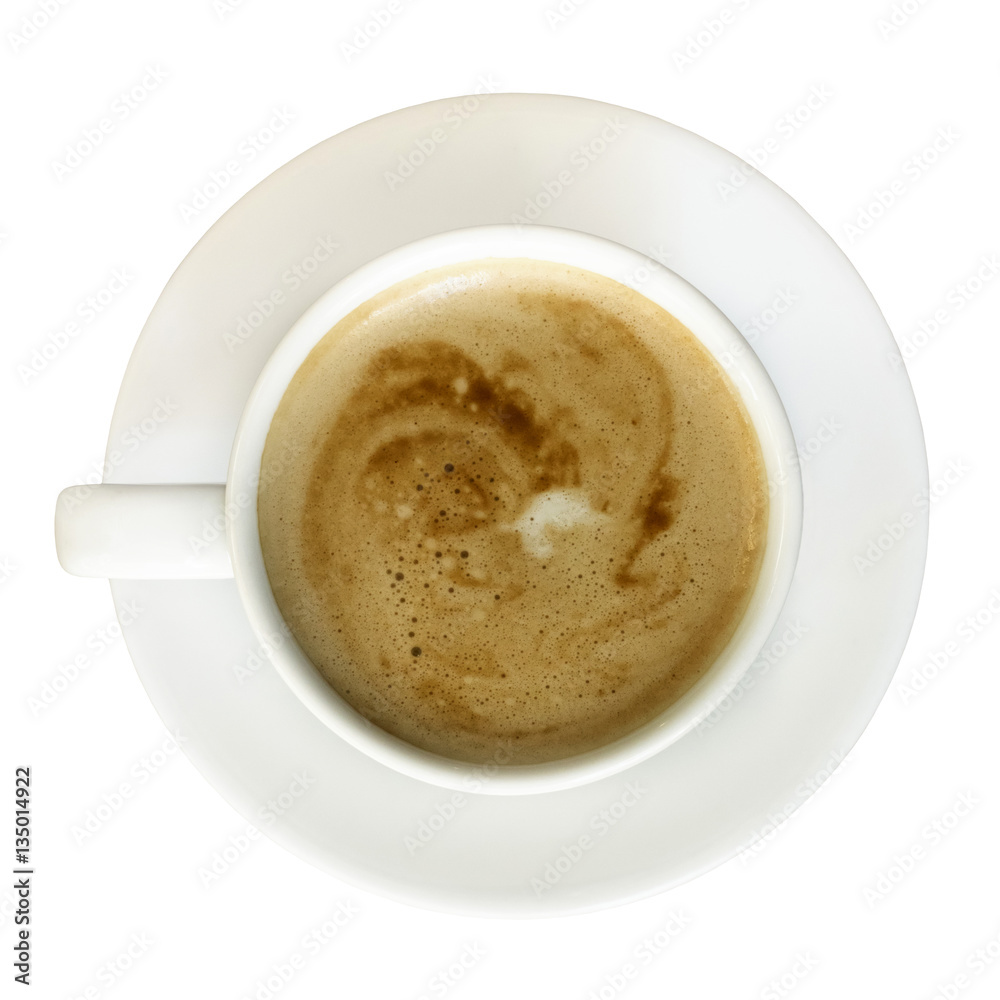 Cup of coffee with milk, isolated on white Cup of coffee with milk, isolated on white