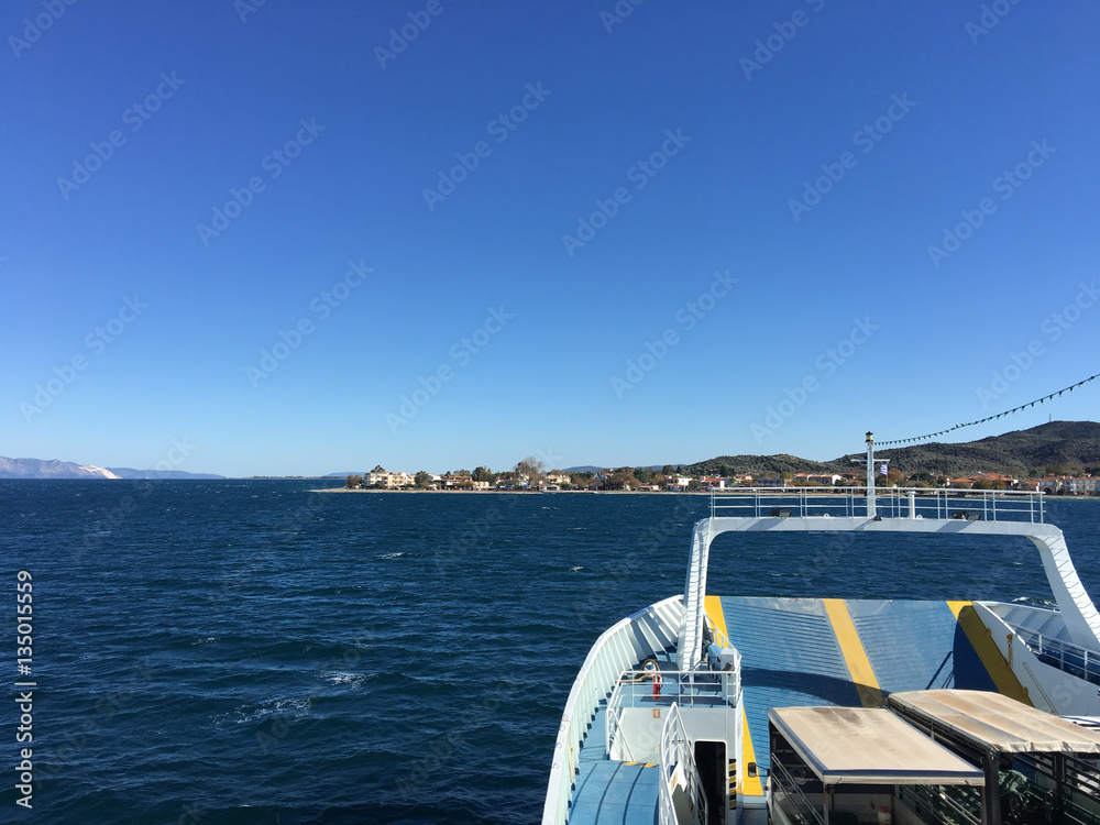 Ferry arriving in Agiokampos