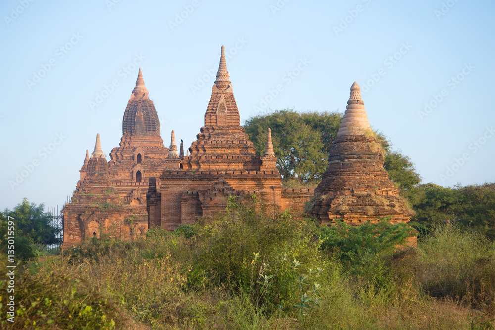 Ancient Buddhist temple Tha Kya Pone in the early morning. Bagan, Myanmar