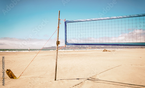 California beach volleyball net. Vintage faded color