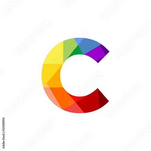Rainbow Colorful C Letter Initial Sight Logo Vector